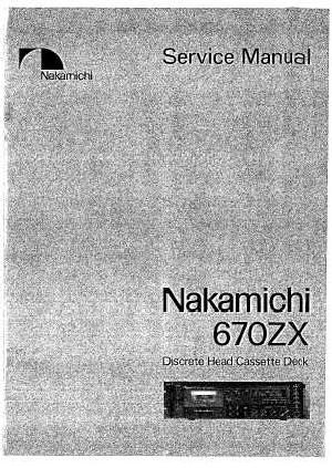 Сервисная инструкция Nakamichi 670ZX ― Manual-Shop.ru
