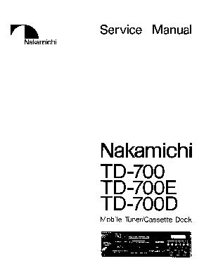 Сервисная инструкция Nakamichi TD-700 ― Manual-Shop.ru