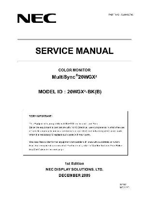 Сервисная инструкция NEC 20WGX2 MULTISYNC ― Manual-Shop.ru