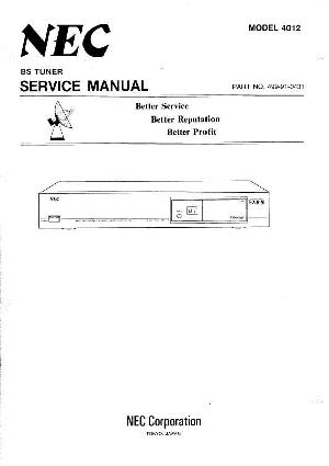 Сервисная инструкция Nec 4012 ― Manual-Shop.ru