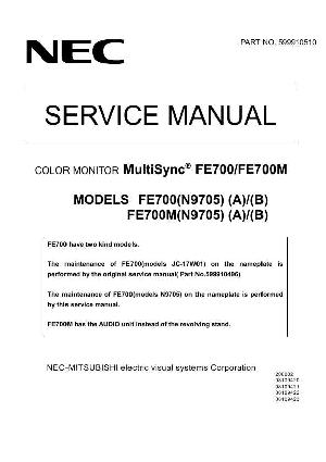 Сервисная инструкция NEC FE-700, FE-700M ― Manual-Shop.ru
