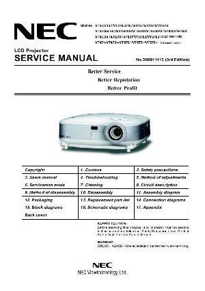 Сервисная инструкция NEC VT-37, VT-47, VT-470, VT-570, VT-575, VT-670, VT-676 ― Manual-Shop.ru