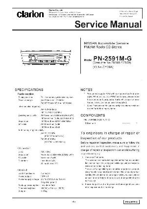 Сервисная инструкция Clarion PN-2591MG ― Manual-Shop.ru