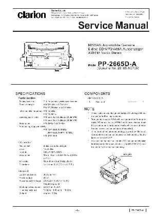 Сервисная инструкция Clarion PP-2665D ― Manual-Shop.ru