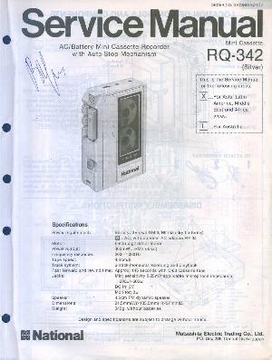 Сервисная инструкция NATIONAL RQ-342 ― Manual-Shop.ru