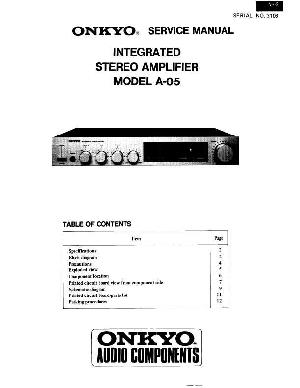 Сервисная инструкция Onkyo A-05 ― Manual-Shop.ru