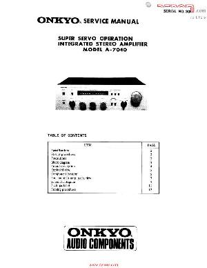 Сервисная инструкция Onkyo A-7040 ― Manual-Shop.ru