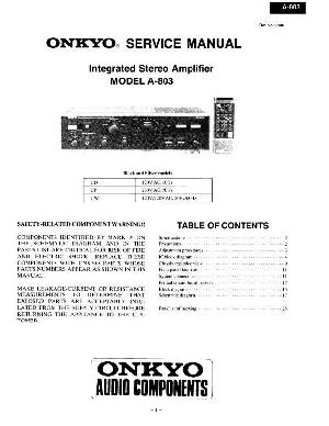 Сервисная инструкция Onkyo A-803 ― Manual-Shop.ru