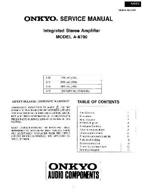 Сервисная инструкция Onkyo A-8700 ― Manual-Shop.ru