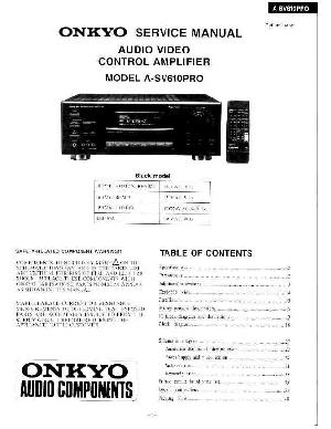 Сервисная инструкция Onkyo A-SV610PRO ― Manual-Shop.ru