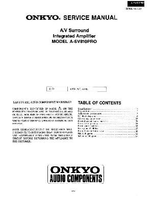 Сервисная инструкция Onkyo A-SV810PRO ― Manual-Shop.ru