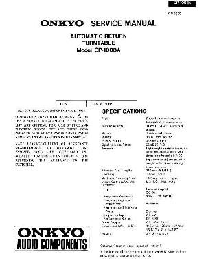 Сервисная инструкция Onkyo CP-1008A ― Manual-Shop.ru