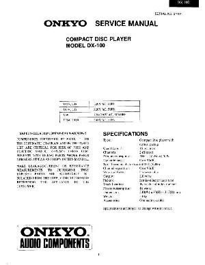 Сервисная инструкция Onkyo DX-100 ― Manual-Shop.ru