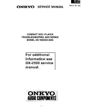 Сервисная инструкция Onkyo DX-1500, DX-2500 ― Manual-Shop.ru