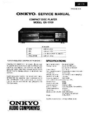 Сервисная инструкция Onkyo DX-1700 ― Manual-Shop.ru