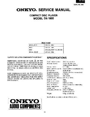 Сервисная инструкция Onkyo DX-1800 ― Manual-Shop.ru