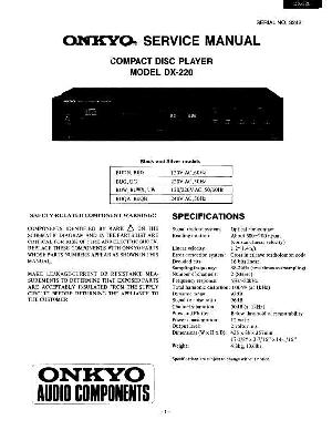 Сервисная инструкция Onkyo DX-220 ― Manual-Shop.ru