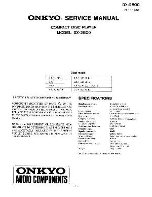 Сервисная инструкция Onkyo DX-2800 ― Manual-Shop.ru