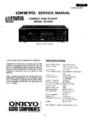 Сервисная инструкция Onkyo DX-6550 ― Manual-Shop.ru