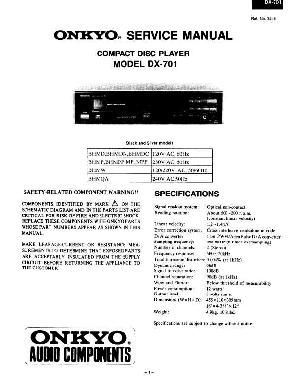 Сервисная инструкция Onkyo DX-701 ― Manual-Shop.ru