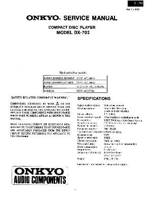 Сервисная инструкция Onkyo DX-702 ― Manual-Shop.ru