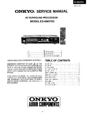 Сервисная инструкция Onkyo ES-600PRO ― Manual-Shop.ru