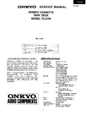 Сервисная инструкция Onkyo TA-2140 ― Manual-Shop.ru