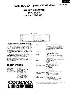Сервисная инструкция Onkyo TA-R500 ― Manual-Shop.ru