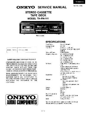 Сервисная инструкция Onkyo TA-RW111 ― Manual-Shop.ru