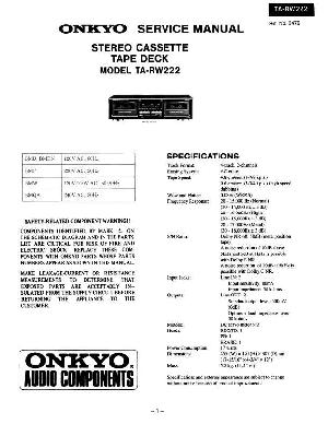 Service manual Onkyo TA-RW222 ― Manual-Shop.ru
