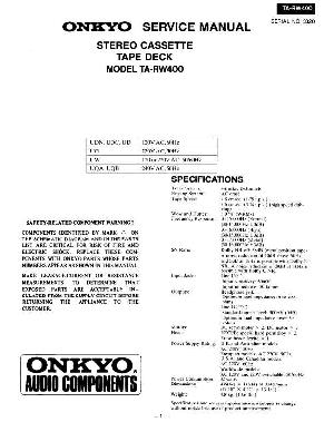Сервисная инструкция Onkyo TA-RW400 ― Manual-Shop.ru