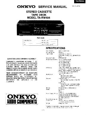 Сервисная инструкция Onkyo TA-RW403 ― Manual-Shop.ru