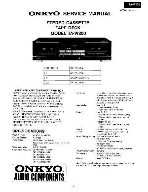 Сервисная инструкция Onkyo TA-W200 ― Manual-Shop.ru