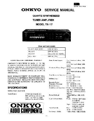Сервисная инструкция Onkyo TX-17 ― Manual-Shop.ru