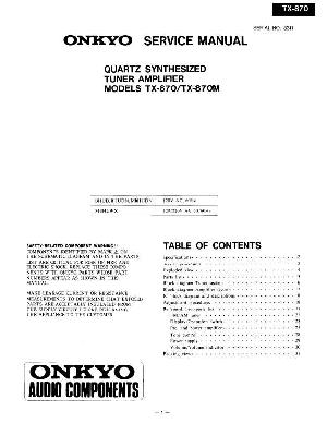 Сервисная инструкция Onkyo TX-870, TX-870M ― Manual-Shop.ru