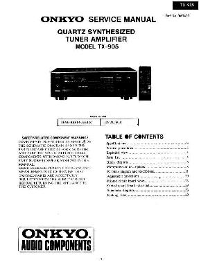 Сервисная инструкция Onkyo TX-905 ― Manual-Shop.ru