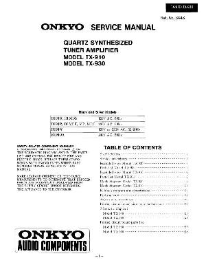 Сервисная инструкция Onkyo TX-910, TX-930 ― Manual-Shop.ru