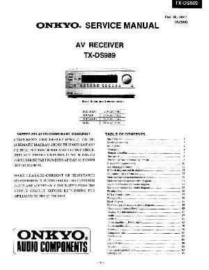 Сервисная инструкция Onkyo TX-DS989 ― Manual-Shop.ru