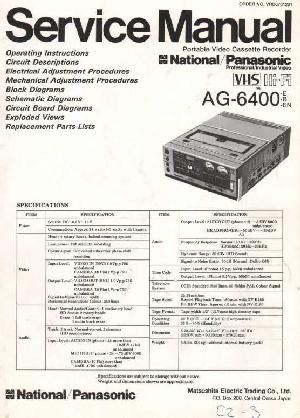 Сервисная инструкция Panasonic AG-6400 ― Manual-Shop.ru