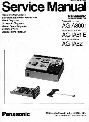 Сервисная инструкция Panasonic AG-A800 ― Manual-Shop.ru