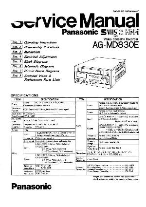 Сервисная инструкция Panasonic AG-MD830E ― Manual-Shop.ru