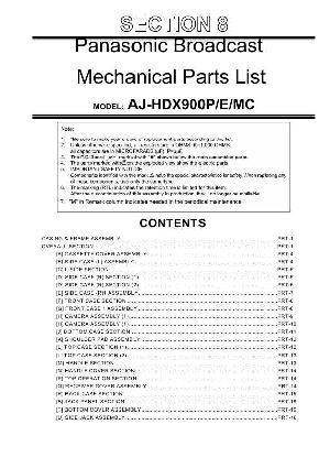Сервисная инструкция Panasonic AJ-HDX900 PARTS LIST ― Manual-Shop.ru