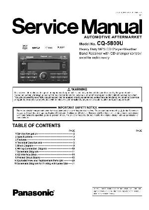 Сервисная инструкция Panasonic CQ-5800U ― Manual-Shop.ru