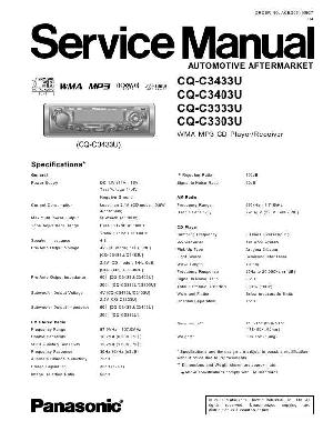 Сервисная инструкция Panasonic CQ-C3303U, CQ-C3333U, CQ-C3403U, CQ-C3433U ― Manual-Shop.ru