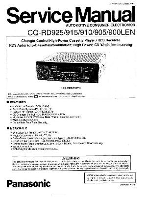 Сервисная инструкция Panasonic CQ-RD900EN, CQ-RD905, CQ-RD910, CQ-RD915, CQ-RD925 ― Manual-Shop.ru