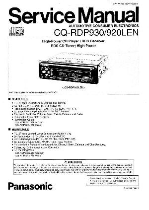 Сервисная инструкция Panasonic CQ-RDP920LEN, CQ-RDP930LEN ― Manual-Shop.ru