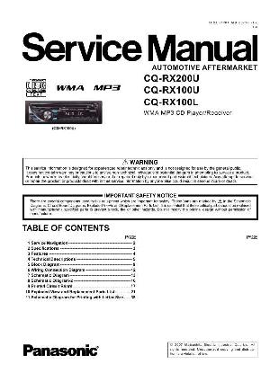 Сервисная инструкция Panasonic CQ-RX100L, CQ-RX100U, CQ-RX200U ― Manual-Shop.ru