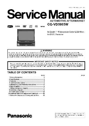 Сервисная инструкция Panasonic CQ-VD5005W ― Manual-Shop.ru