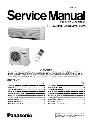 Сервисная инструкция Panasonic CS-A28BKP5, CU-A28BKP5 ― Manual-Shop.ru