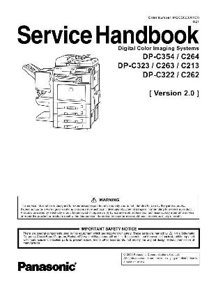 Сервисная инструкция Panasonic DP-C213, DP-C262, DP-C263, DP-C264, DP-C322, DP-C323, DP-C354 SERVICE HANDBOOK ― Manual-Shop.ru